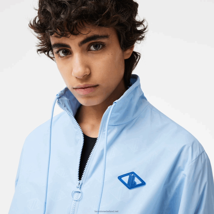 Lacoste trainingsjack met monogramprint 0828H2440 blauwe hbp vrouwen