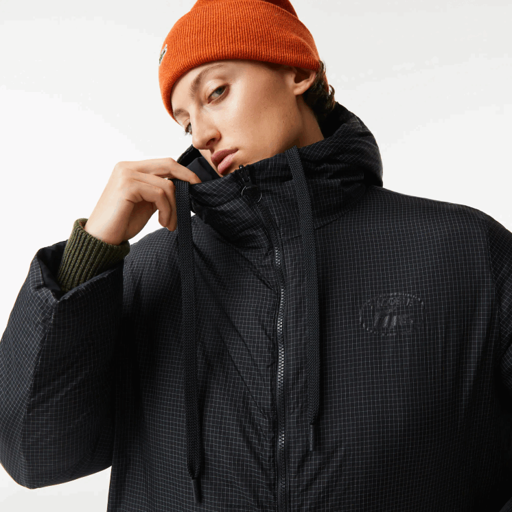 Lacoste waterafstotend omkeerbaar lang jack 0828H2613 zwart 031 vrouwen