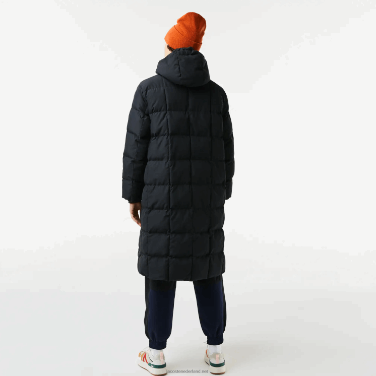 Lacoste waterafstotend omkeerbaar lang jack 0828H2613 zwart 031 vrouwen