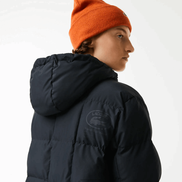 Lacoste waterafstotend omkeerbaar lang jack 0828H2613 zwart 031 vrouwen