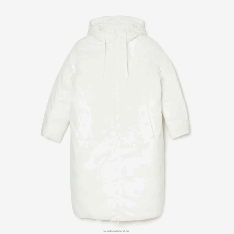 Lacoste waterafstotend omkeerbaar lang jack 0828H2614 wit 70v vrouwen