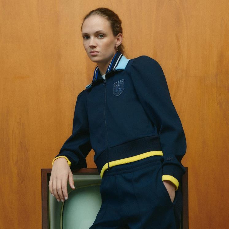 lacoste x goop tweelaags piqué jack 0828H2669 marineblauw 166 vrouwen