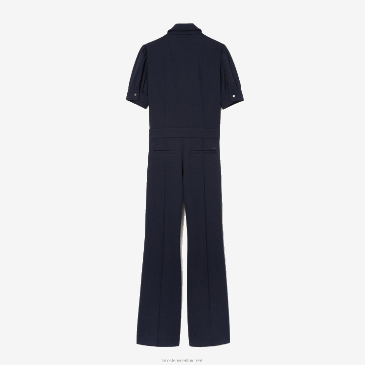 lacoste x goop tweelaagse piqué jumpsuit 0828H2666 marineblauw 166 vrouwen