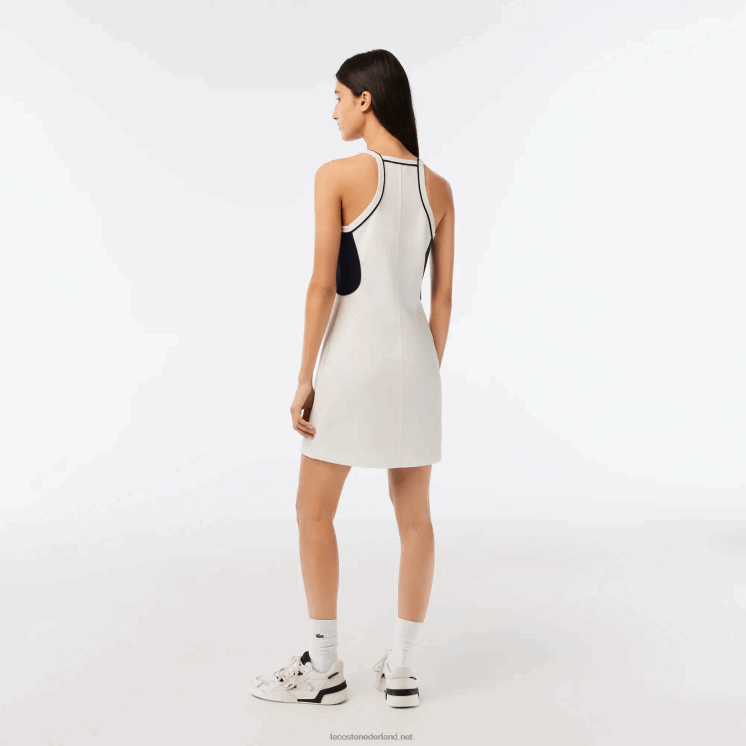 Lacoste Frans gemaakt tennisjurkje van biologisch katoen 0828H2380 wit 70v vrouwen