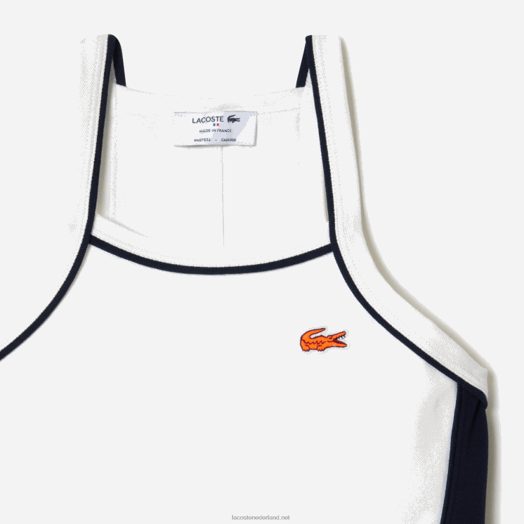 Lacoste Frans gemaakt tennisjurkje van biologisch katoen 0828H2380 wit 70v vrouwen