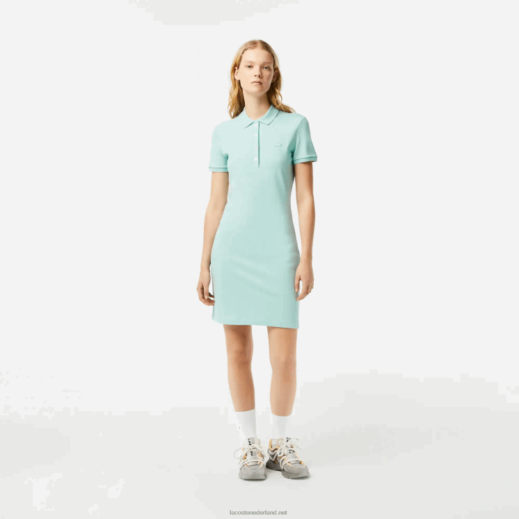 Lacoste Pique polojurk van stretchkatoen 0828H2368 mint lgf vrouwen