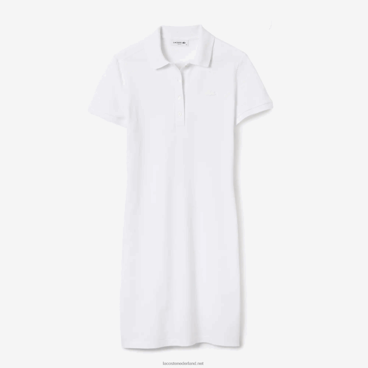 Lacoste Pique polojurk van stretchkatoen 0828H2369 wit 001 vrouwen