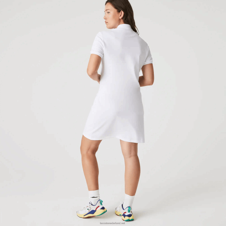 Lacoste Pique polojurk van stretchkatoen 0828H2369 wit 001 vrouwen