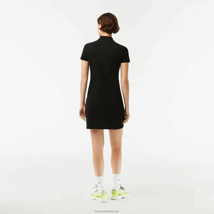Lacoste Pique polojurk van stretchkatoen 0828H2370 zwart 031 vrouwen