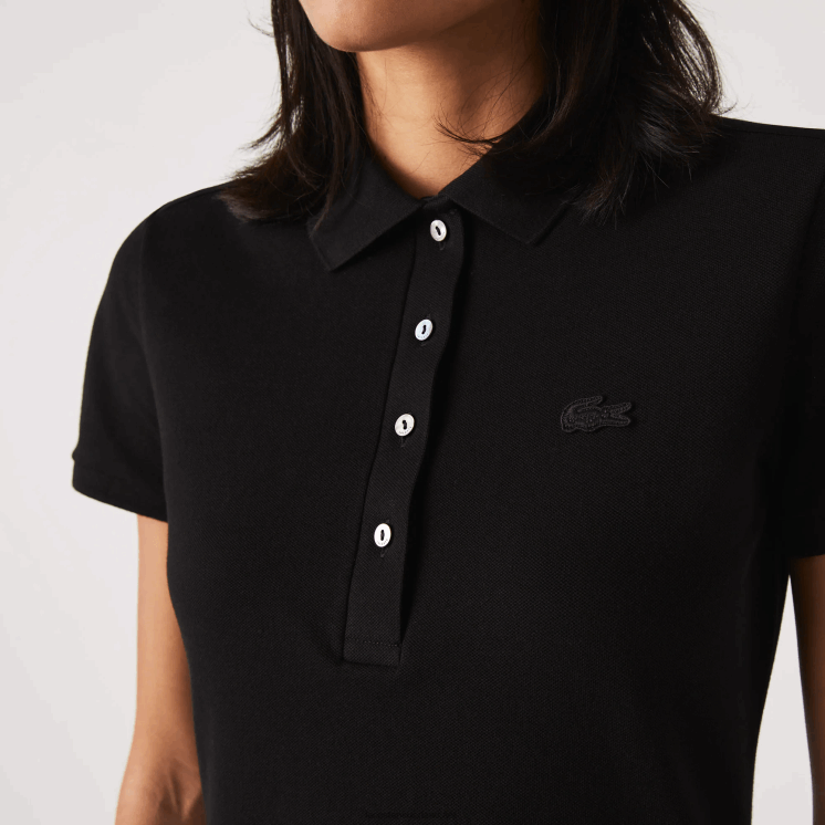 Lacoste Pique polojurk van stretchkatoen 0828H2370 zwart 031 vrouwen