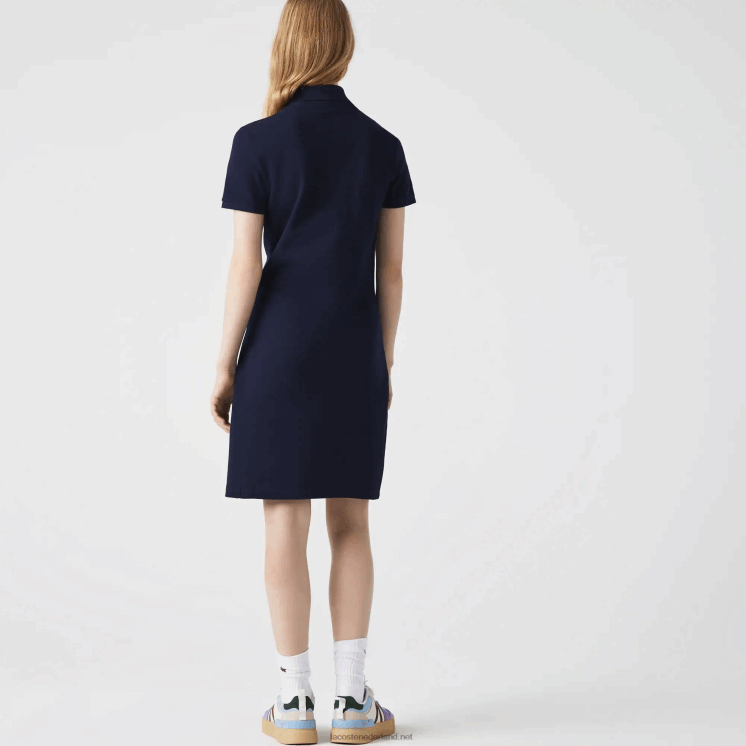 Lacoste Pique polojurk van stretchkatoen 0828H2371 marineblauw 166 vrouwen