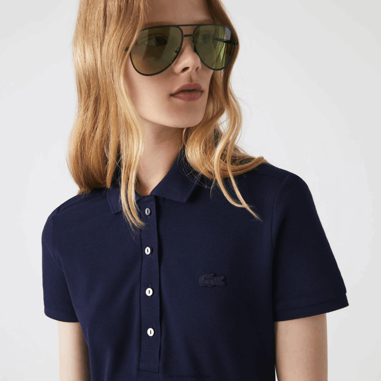 Lacoste Pique polojurk van stretchkatoen 0828H2371 marineblauw 166 vrouwen
