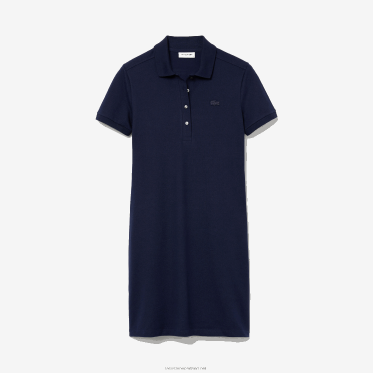 Lacoste Pique polojurk van stretchkatoen 0828H2371 marineblauw 166 vrouwen