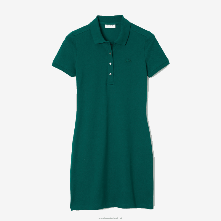 Lacoste Pique polojurk van stretchkatoen 0828H2467 groen 3m2 vrouwen