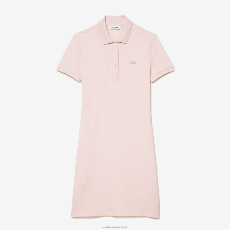 Lacoste Pique polojurk van stretchkatoen 0828H2476 licht roze adi vrouwen