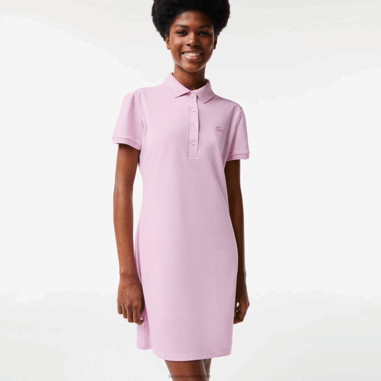 Lacoste Pique polojurk van stretchkatoen 0828H2505 roze z4h vrouwen
