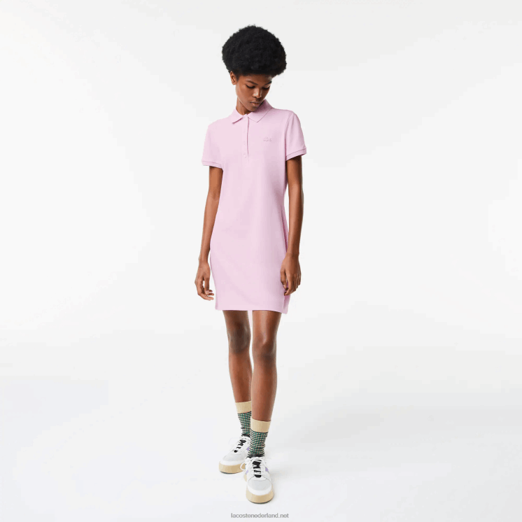 Lacoste Pique polojurk van stretchkatoen 0828H2505 roze z4h vrouwen