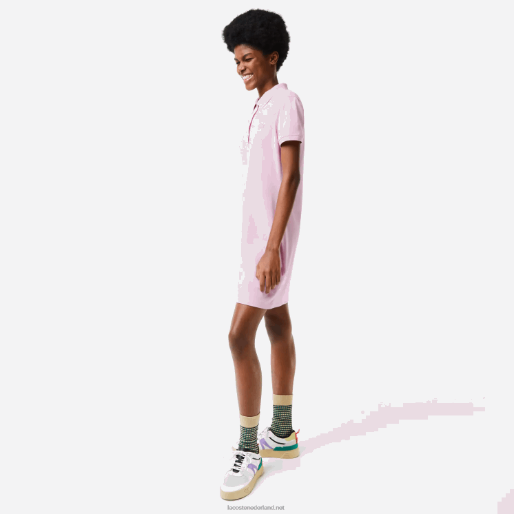 Lacoste Pique polojurk van stretchkatoen 0828H2505 roze z4h vrouwen