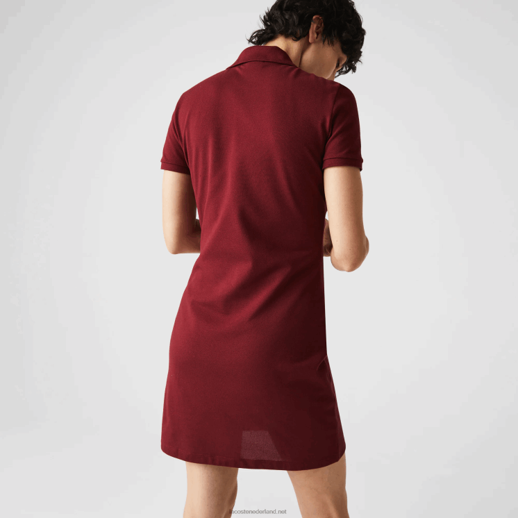 Lacoste Pique polojurk van stretchkatoen 0828H2513 bordeaux z7f vrouwen