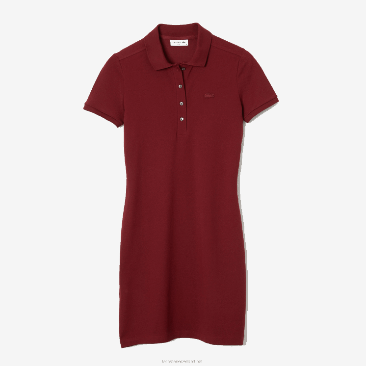 Lacoste Pique polojurk van stretchkatoen 0828H2513 bordeaux z7f vrouwen