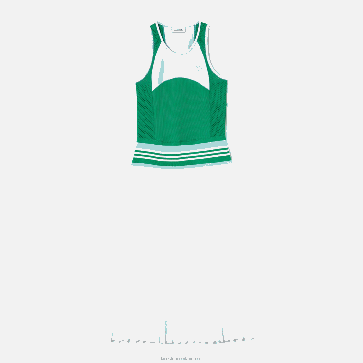 Lacoste geplooide tanktopjurk met kleurvlakken 0828H2497 blauw groen wit 2c5 vrouwen