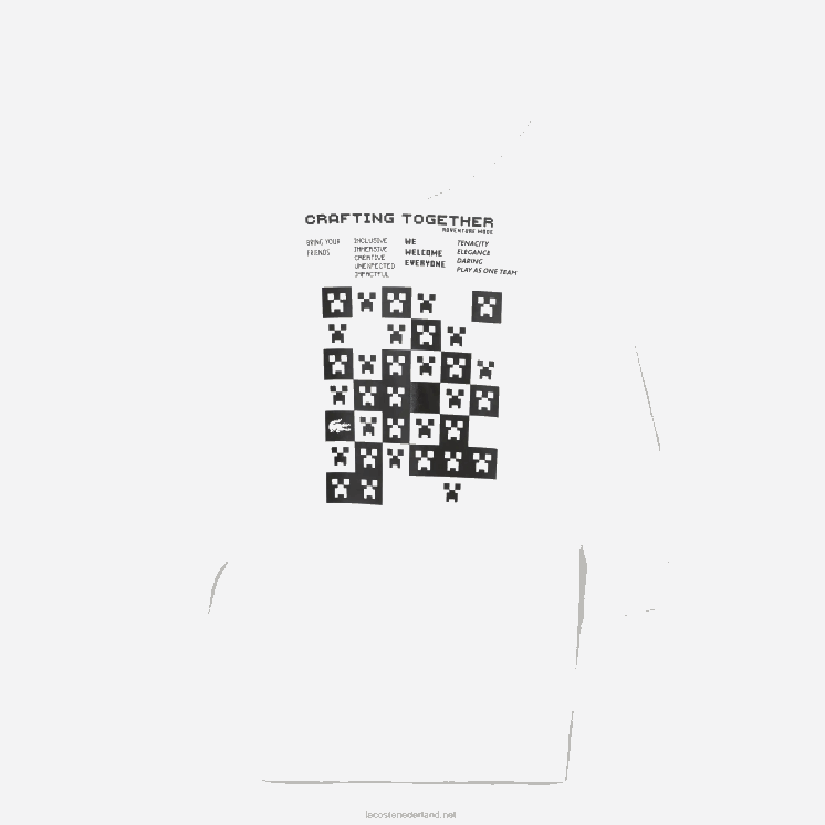Lacoste live x minecraft hoodie-jurk van organisch fleece 0828H2521 wit 001 vrouwen