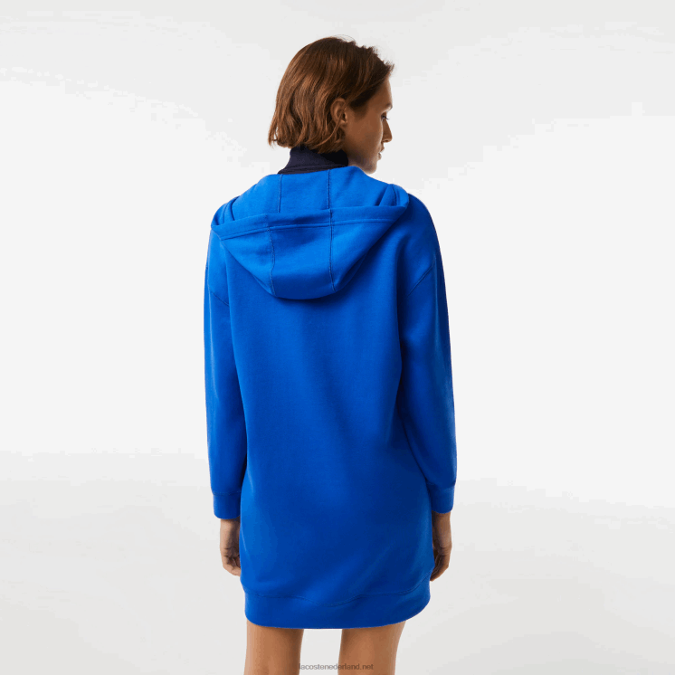 Lacoste losvallende katoenen piqué jurk 0828H2473 blauw k1q vrouwen