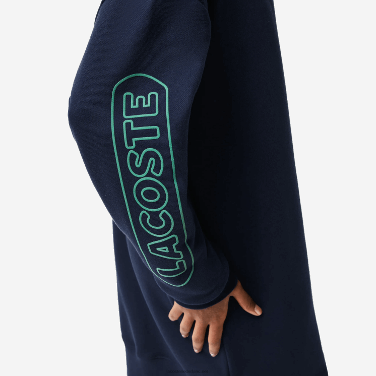 Lacoste oversized polojurk met rits aan de hals 0828H2492 marineblauw 166 vrouwen
