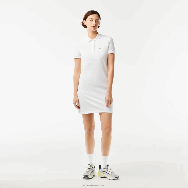 Lacoste piqué gebreide polojurk 0828H2360 wit 001 vrouwen