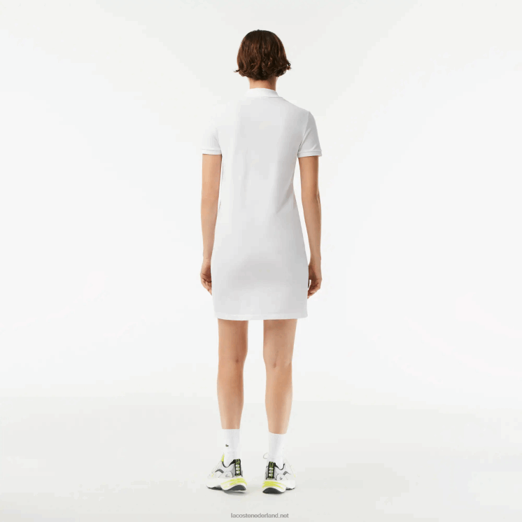 Lacoste piqué gebreide polojurk 0828H2360 wit 001 vrouwen
