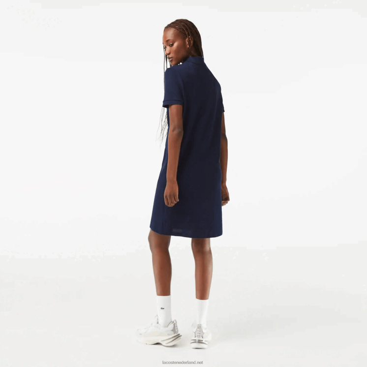 Lacoste piqué gebreide polojurk 0828H2361 marineblauw 166 vrouwen