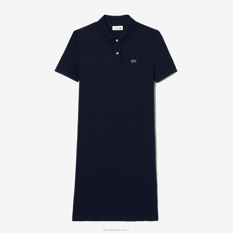 Lacoste piqué gebreide polojurk 0828H2361 marineblauw 166 vrouwen
