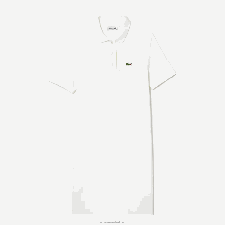 Lacoste piqué polojurk met trompetmouwen 0828H2512 wit 70v vrouwen
