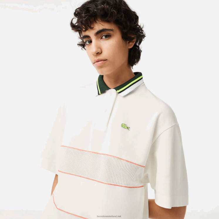 Lacoste polojurk van Frans gemaakte biologische katoen 0828H2376 wit 70v vrouwen