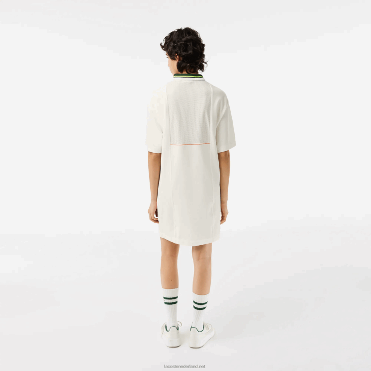 Lacoste polojurk van Frans gemaakte biologische katoen 0828H2376 wit 70v vrouwen