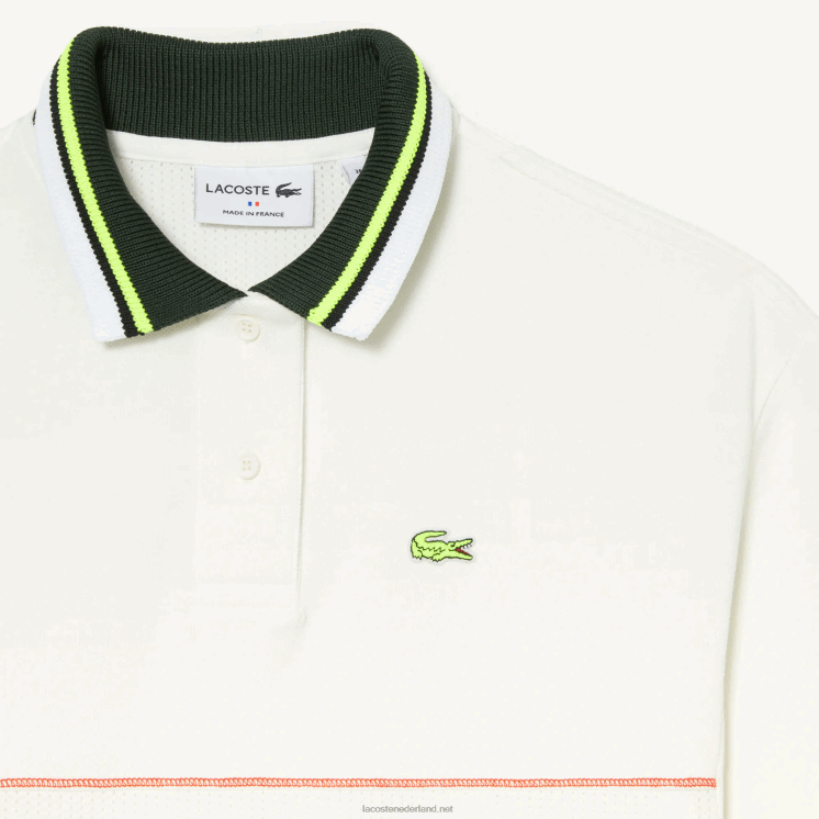 Lacoste polojurk van Frans gemaakte biologische katoen 0828H2376 wit 70v vrouwen