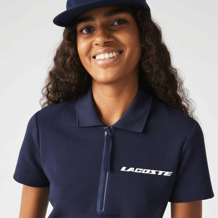 Lacoste polojurk van merkkatoenen jersey 0828H2517 marineblauw 166 vrouwen