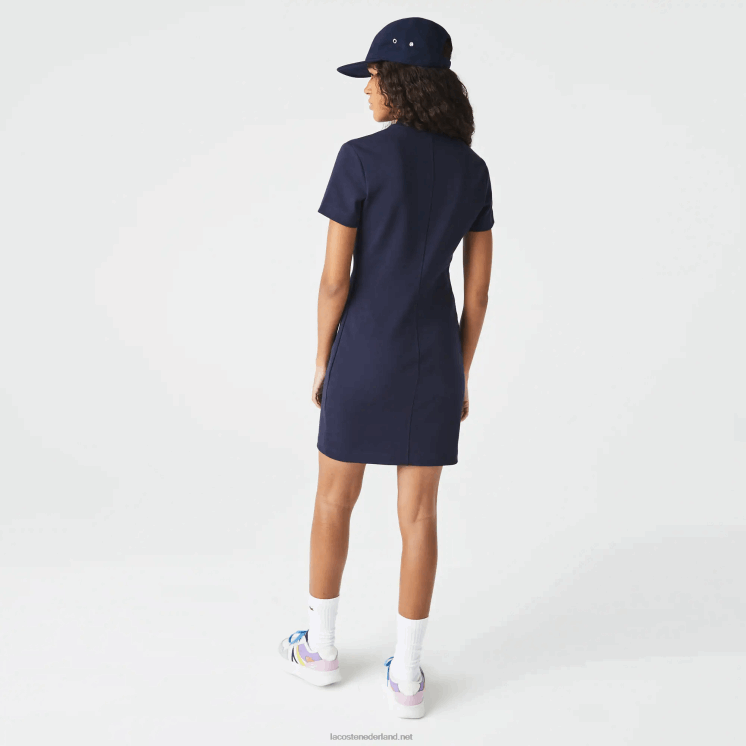 Lacoste polojurk van merkkatoenen jersey 0828H2517 marineblauw 166 vrouwen