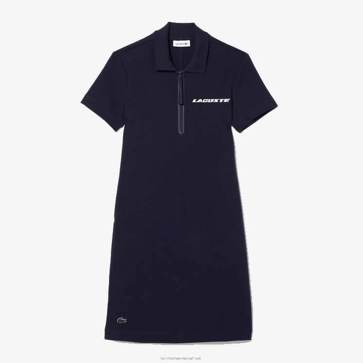 Lacoste polojurk van merkkatoenen jersey 0828H2517 marineblauw 166 vrouwen