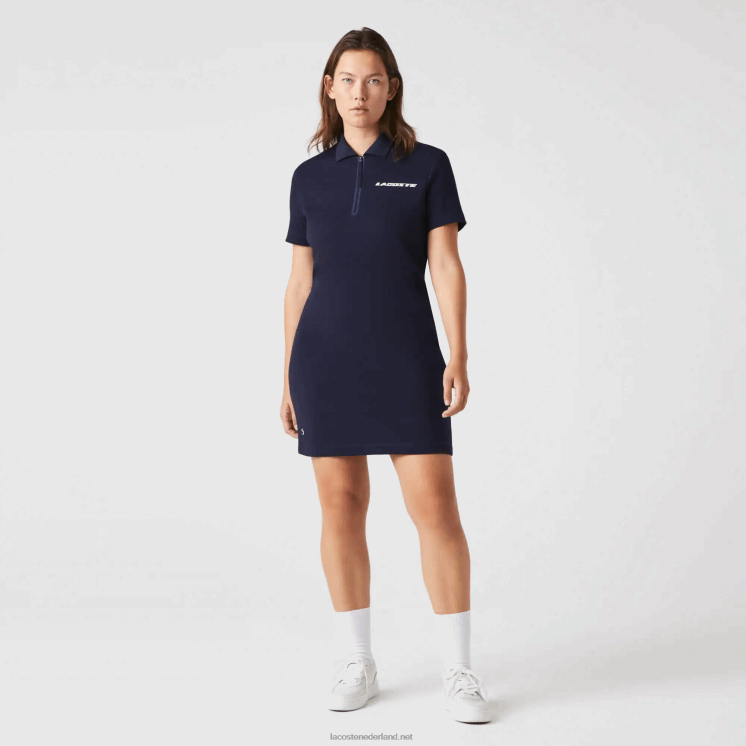 Lacoste polojurk van merkkatoenen jersey 0828H2517 marineblauw 166 vrouwen