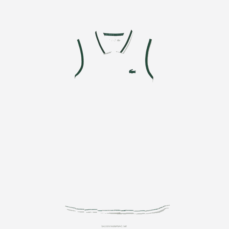 Lacoste sport ingebouwde korte geplooide tennisjurk 0828H2355 wit groen pb4 vrouwen