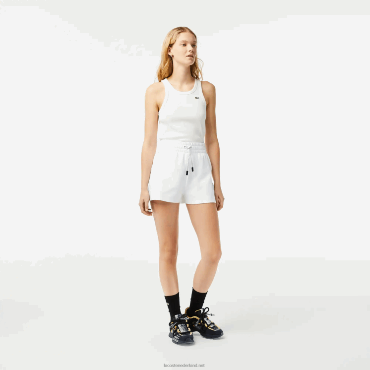 Lacoste effen korte broek 0828H2445 wit 001 vrouwen