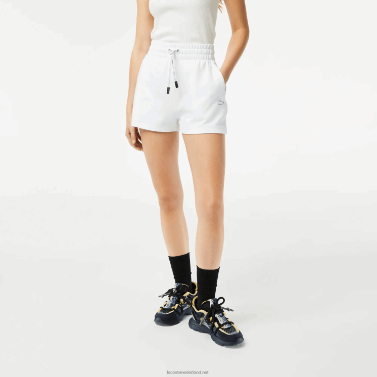 Lacoste effen korte broek 0828H2445 wit 001 vrouwen