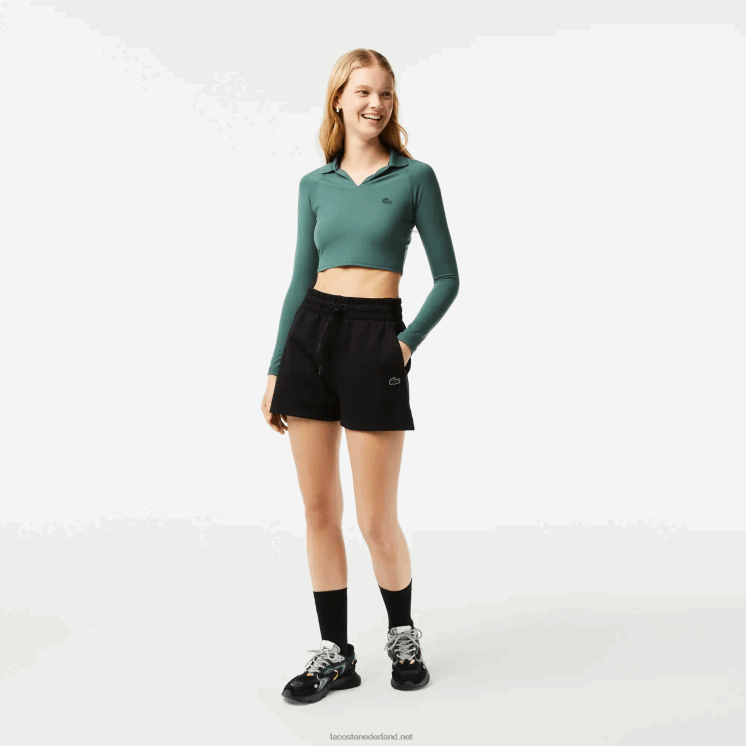 Lacoste effen korte broek 0828H2446 zwart 031 vrouwen
