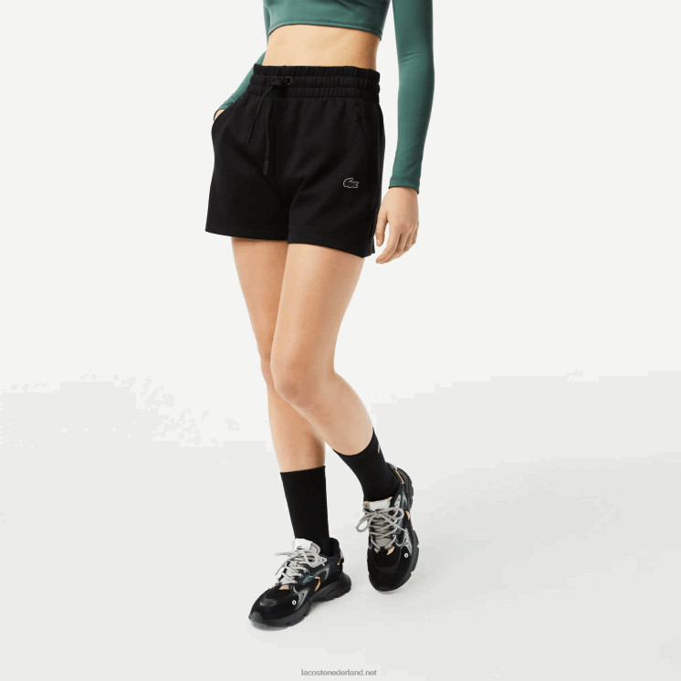 Lacoste effen korte broek 0828H2446 zwart 031 vrouwen