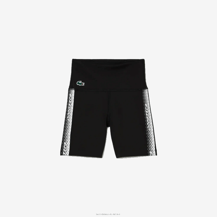Lacoste sportieve fietsbroek van gerecycled polyester 0828H2456 zwart c31 vrouwen
