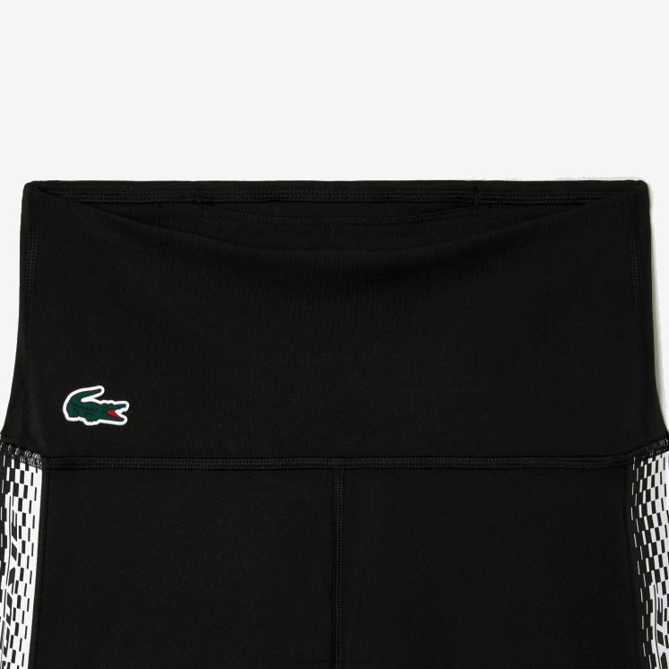 Lacoste sportieve fietsbroek van gerecycled polyester 0828H2456 zwart c31 vrouwen