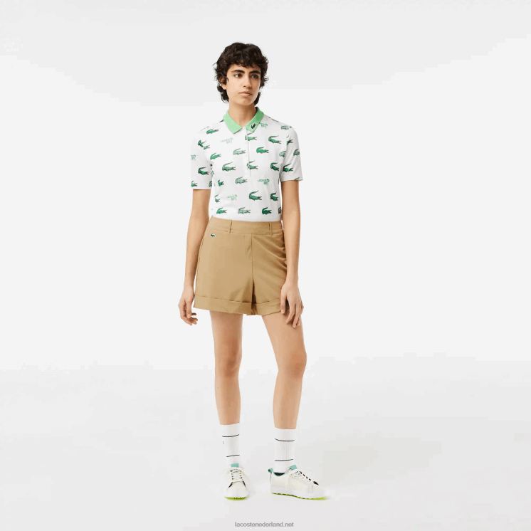 Lacoste sportieve golfbermuda met stretch 0828H2452 beige cb8 vrouwen