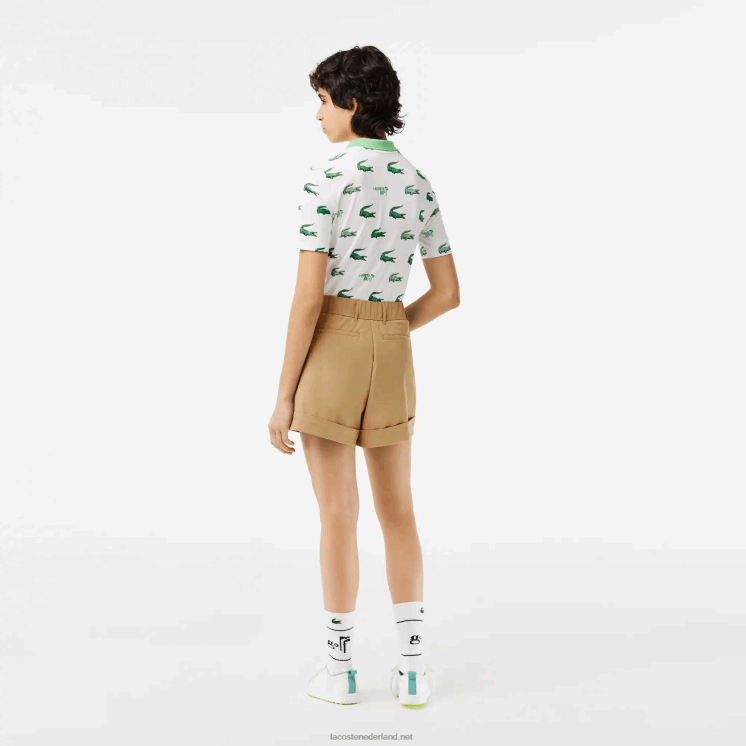 Lacoste sportieve golfbermuda met stretch 0828H2452 beige cb8 vrouwen