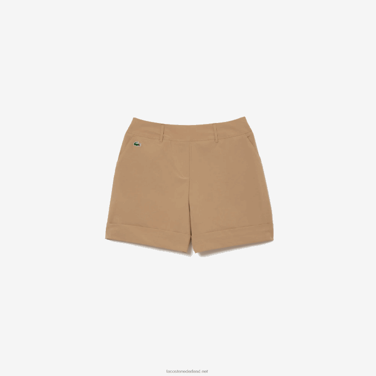 Lacoste sportieve golfbermuda met stretch 0828H2452 beige cb8 vrouwen